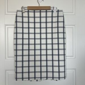 Express Windowpane Plaid Black And White Pencil Skirt Size 4 Office Career Work